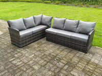 9 Seater Rattan Corner Sofa Dining Set(Gray Mix)