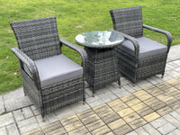 5 Option Dark Grey Mix Outdoor Rattan Garden Furniture Dining Table And Chair Set