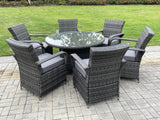 5 Option Dark Grey Mix Outdoor Rattan Garden Furniture Dining Table And Chair Set