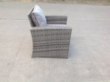 High Back Rattan Arm Chair Patio Garden Furniture With Seat And Back Cushion