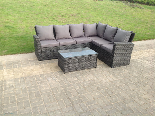 6 Seater Outdoor Rattan Garden Furniture Sofa Set Left or Right Version