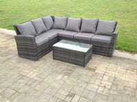 Left or Right Option 6 Seater Outdoor Rattan Garden Furniture Sofa Set