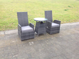 4 Option Dark Grey Mix Reclining Rattan Garden Furniture Dining Set