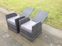 4 Option Dark Grey Mix Reclining Rattan Garden Furniture Dining Set