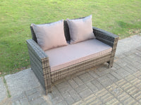 2 Seater Rattan Sofa Patio Outdoor Garden Furniture With Cushion