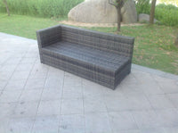 Grey Rattan Sofa Outdoor Garden Furniture Coffee Table Set Patio With Cushions With Extra Chair