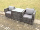 Rattan Sofa Chair Footstool Garden Patio Furniture Set with Coffee Table 2 seater