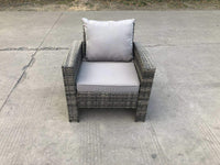 High Back Rattan Outdoor Garden Furniture Arm Chair Patio Furniture With Thick Seat And Back Cushion