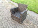 7 Seater High Back Dark Grey Mixed Rattan Corner Sofa Set Chair Square Coffee Table Outdoor Furniture Left Option