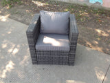 Rattan single sofa arm chair patio outdoor garden furniture with thick seat and back cushion