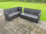 9 Seater Rattan Garden Furniture Corner Sofa Dining Sets Outdoor Patio With 3 Stools