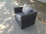 Rattan single sofa arm chair patio outdoor garden furniture with thick seat and back cushion