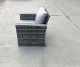 High Back Rattan Outdoor Garden Furniture Arm Chair Patio Furniture With Thick Seat And Back Cushion