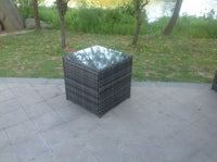 Grey Rattan Cube Side Table Tea Coffee table outdoor Garden Furniture