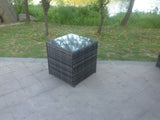 Grey Rattan Cube Side Table Tea Coffee table outdoor Garden Furniture